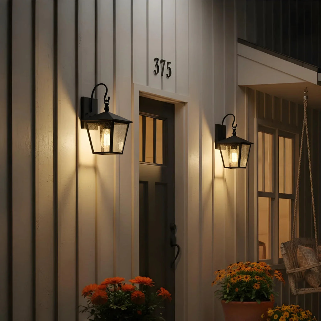 Minimalist Waterproof Metal Seedy Glass Wall Lamp