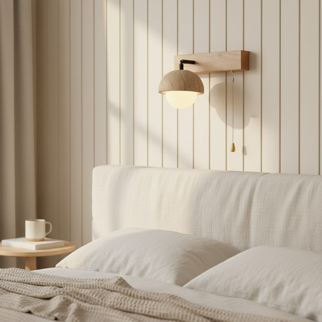 Contemporary Travertine Nut Design Wall Lamp