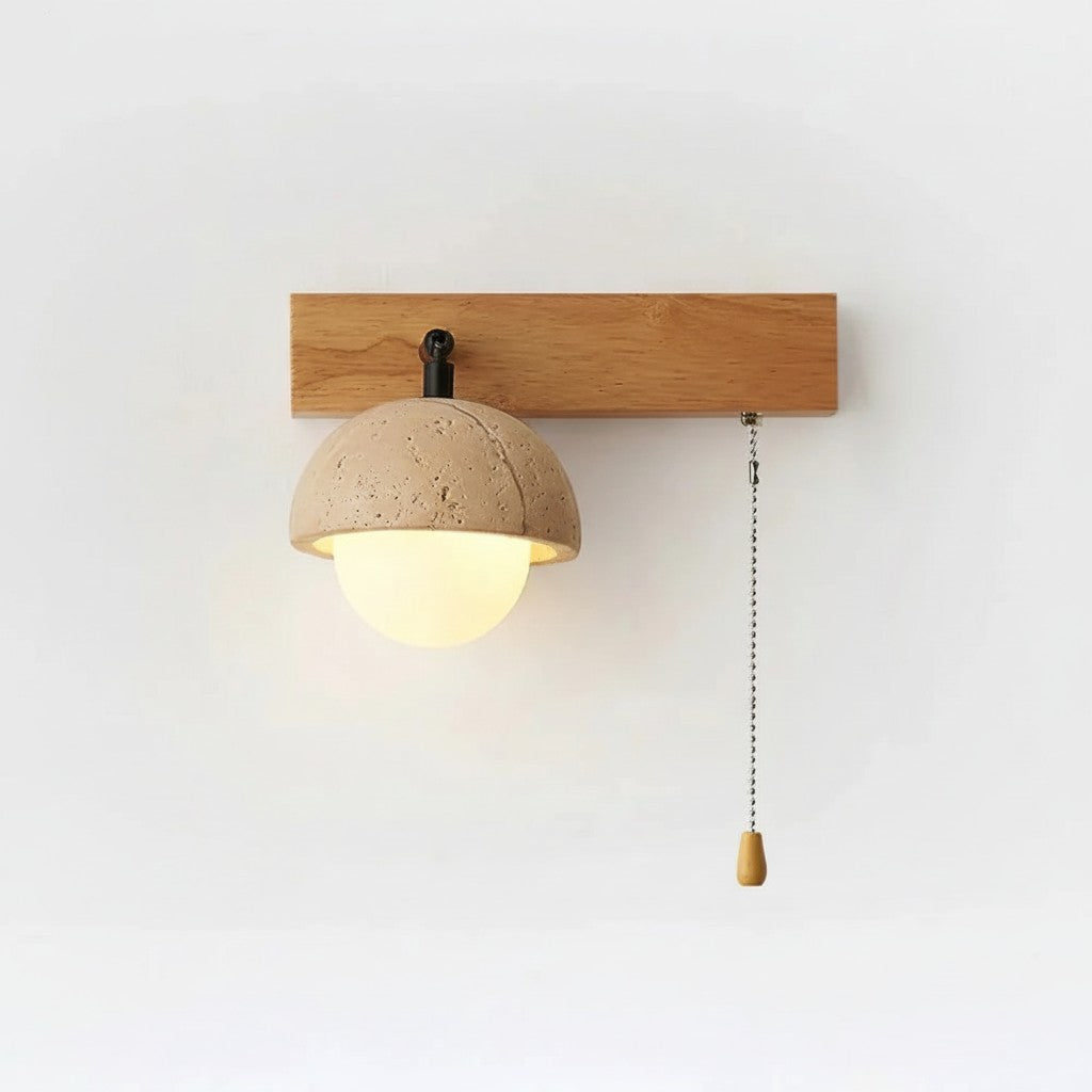 Contemporary Travertine Nut Design Wall Lamp