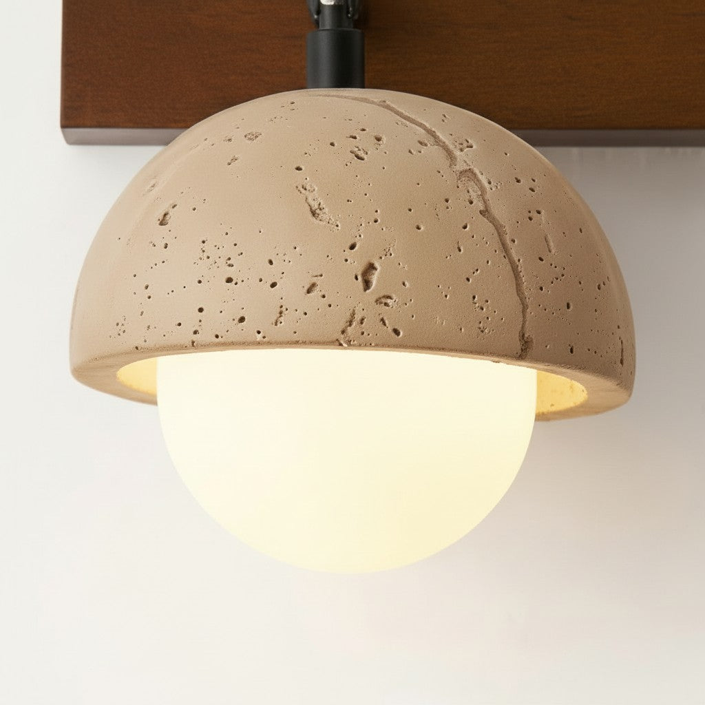 Contemporary Travertine Nut Design Wall Lamp