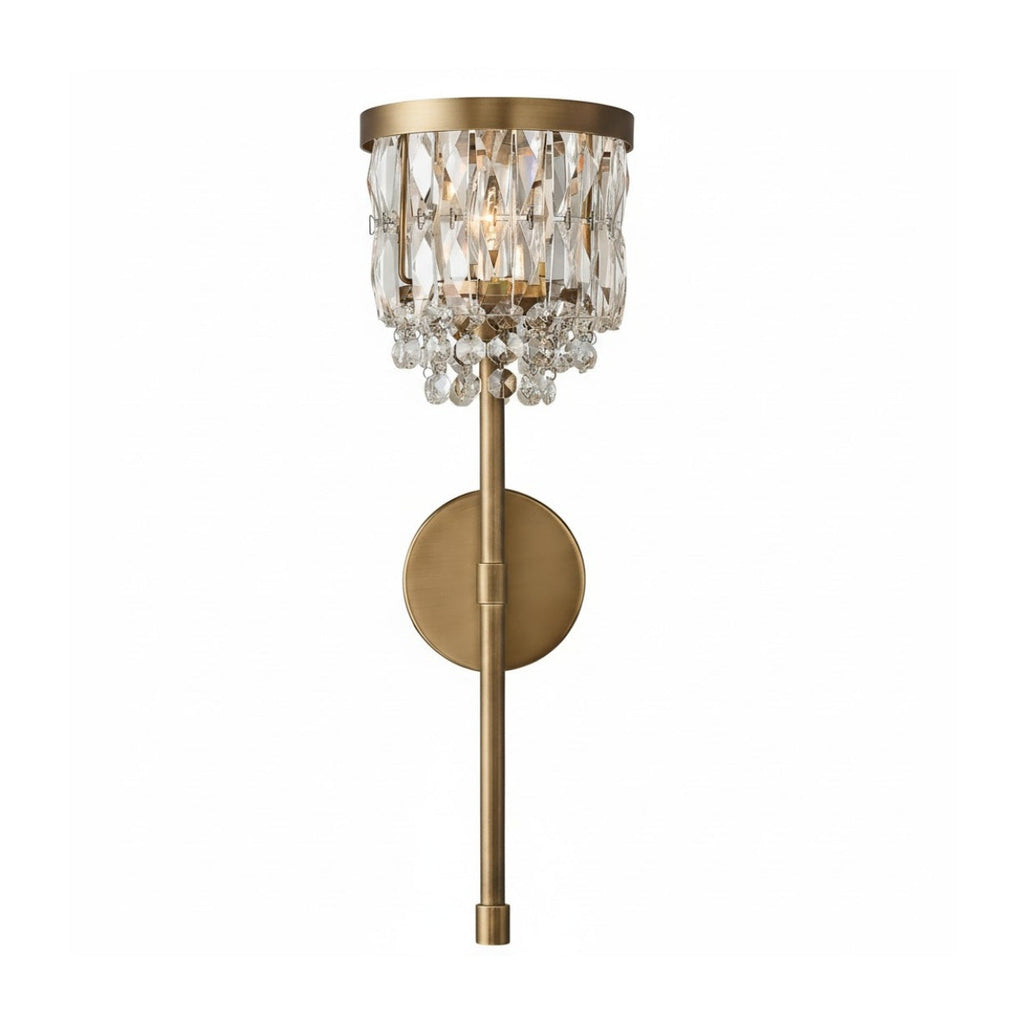 Elegant Metal Frame Crystal Prism Wall Sconce Fixture