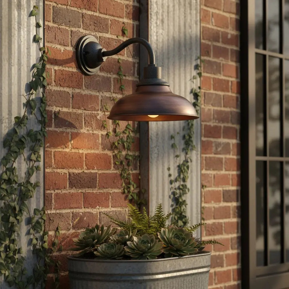 Industrial Outdoor Dome Metal Wall Light