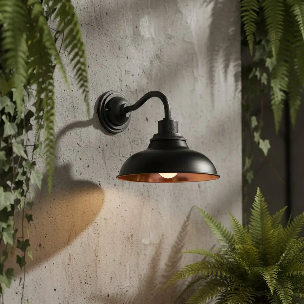 Industrial Outdoor Dome Metal Wall Light