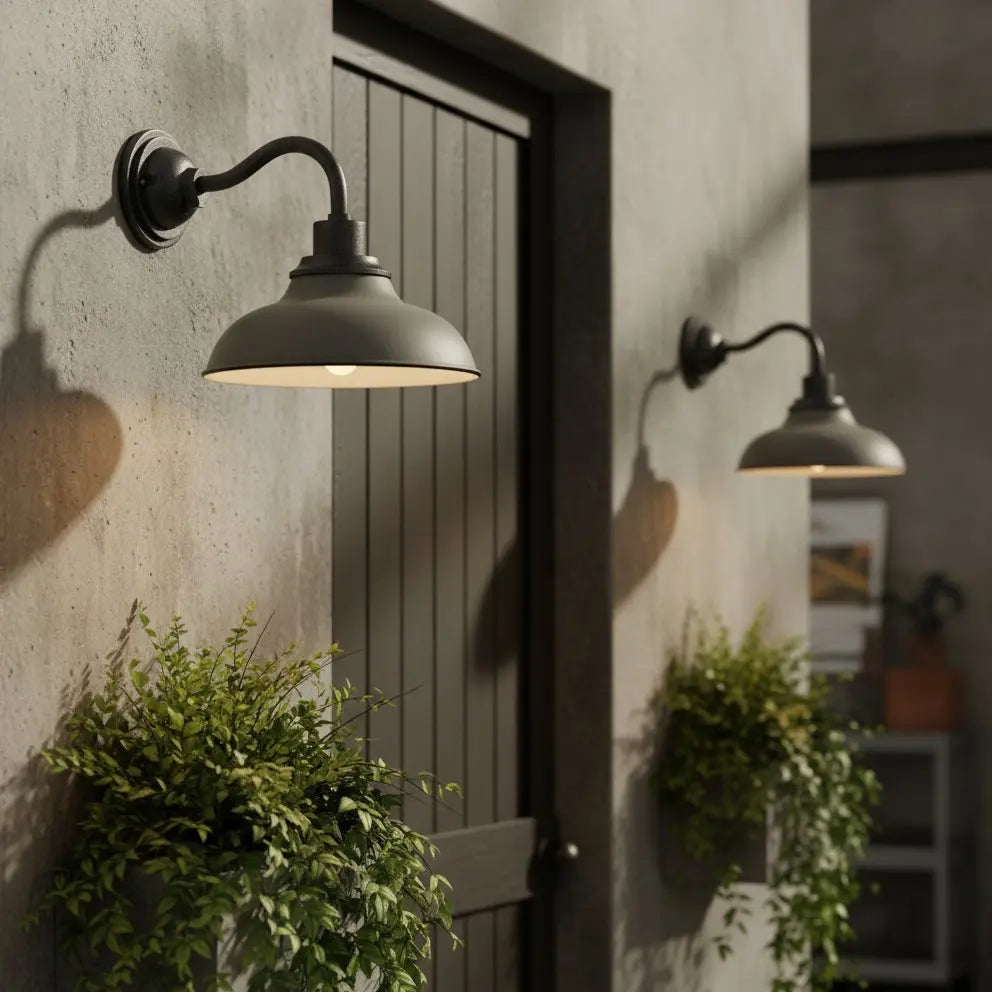 Industrial Outdoor Dome Metal Wall Light