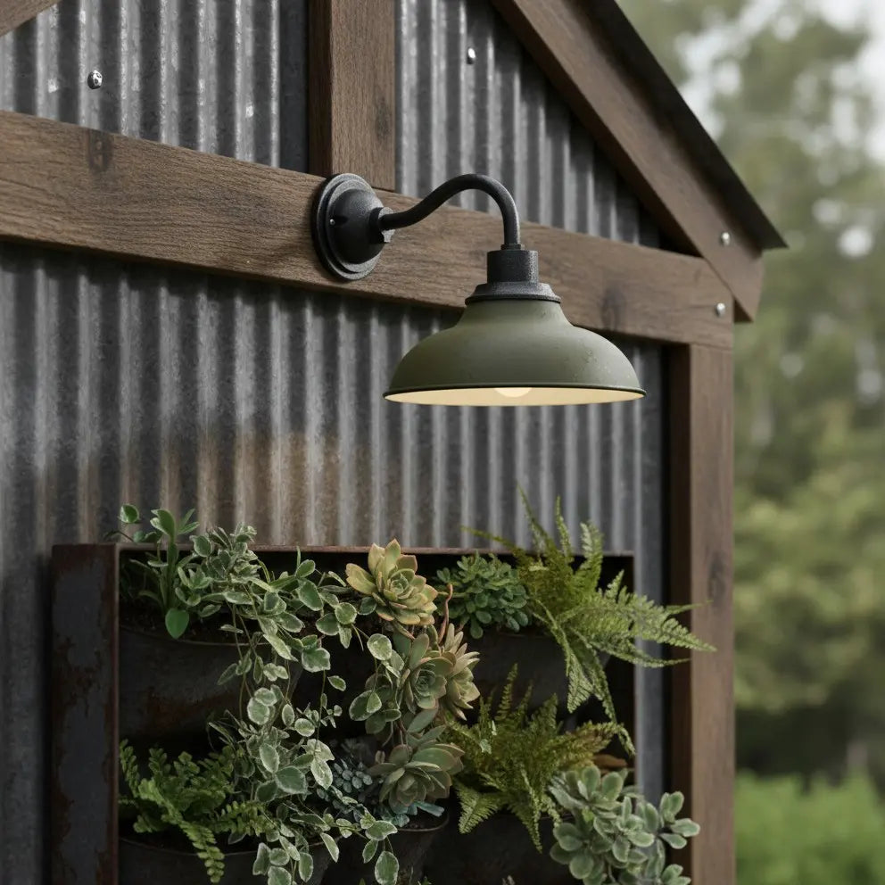Industrial Outdoor Dome Metal Wall Light