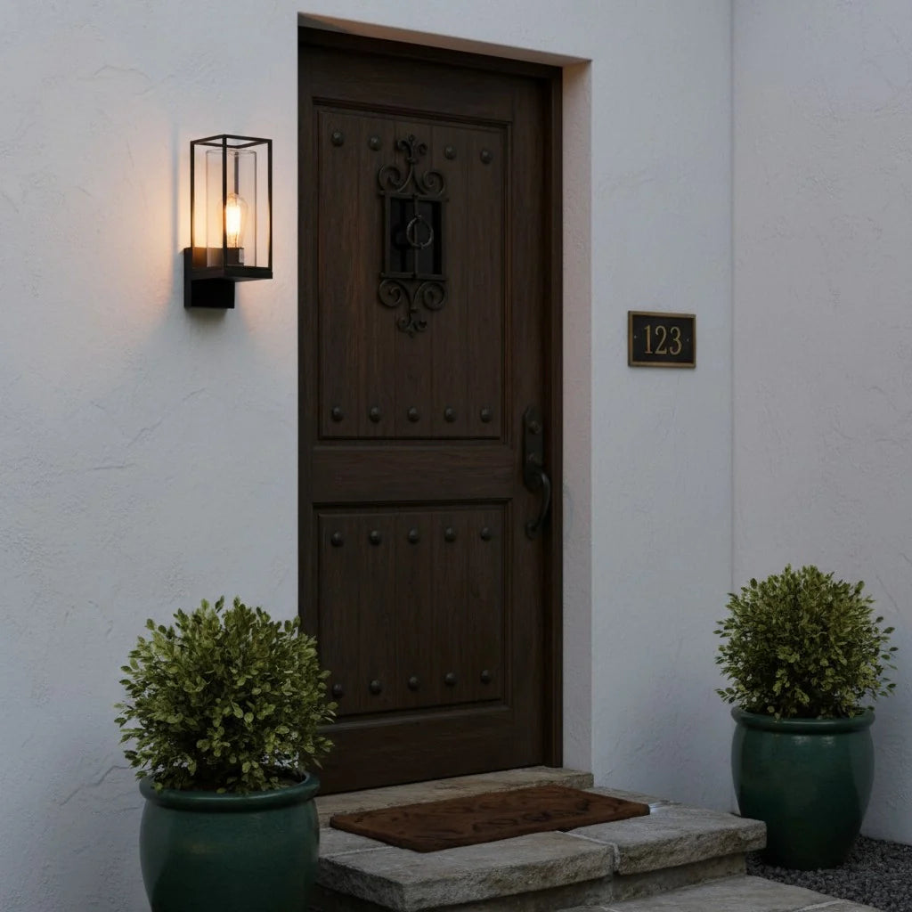 Minimalist Rectangular Metal Outdoor Wall Light