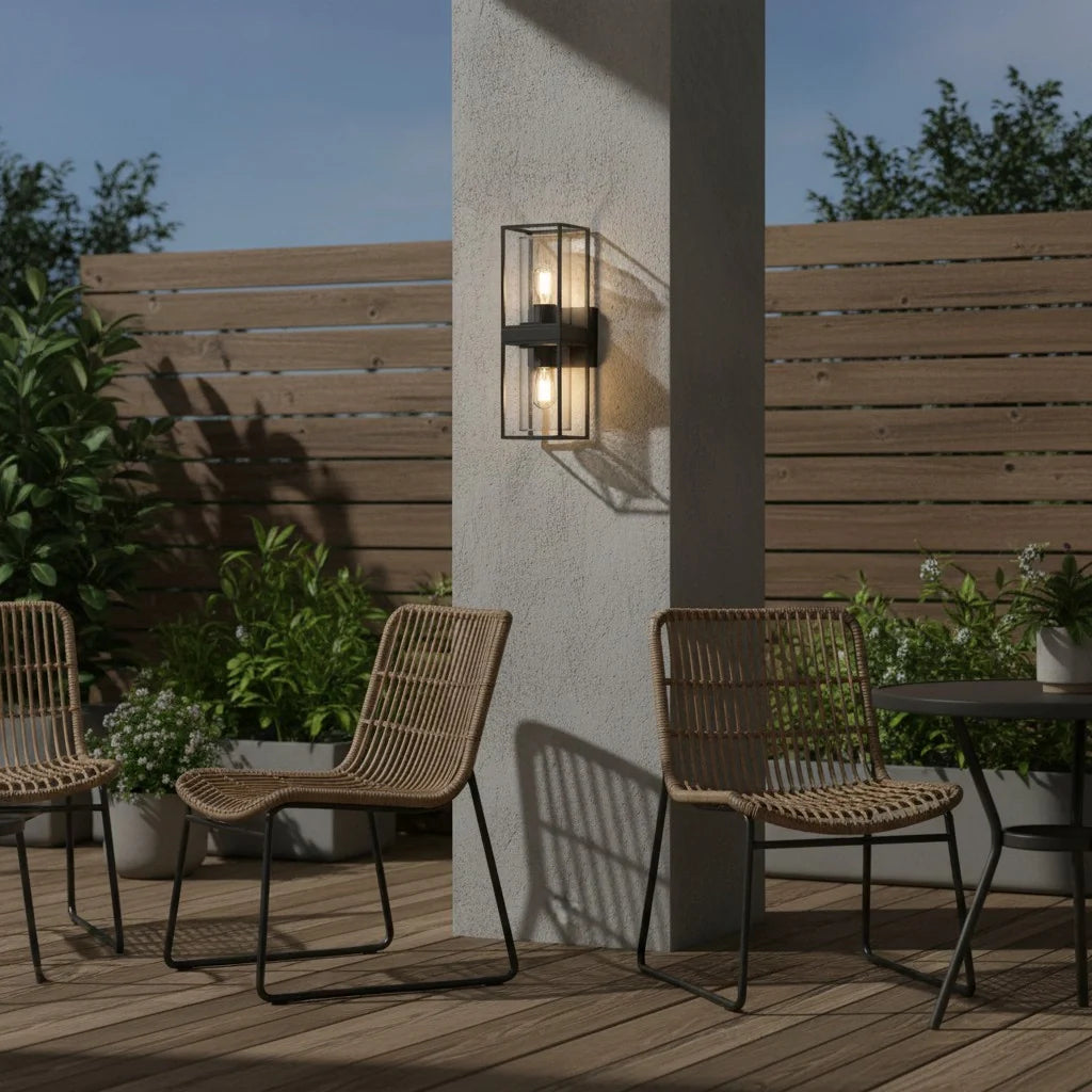 Minimalist Rectangular Metal Outdoor Wall Light
