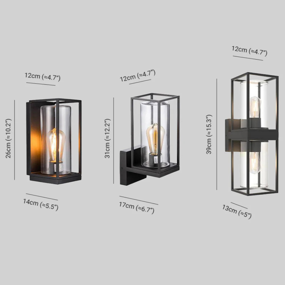 Minimalist Rectangular Metal Outdoor Wall Light