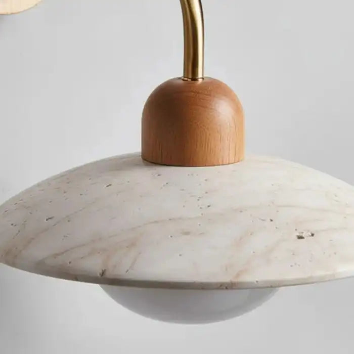 Modern Circular Disc Travertine Wall Light
