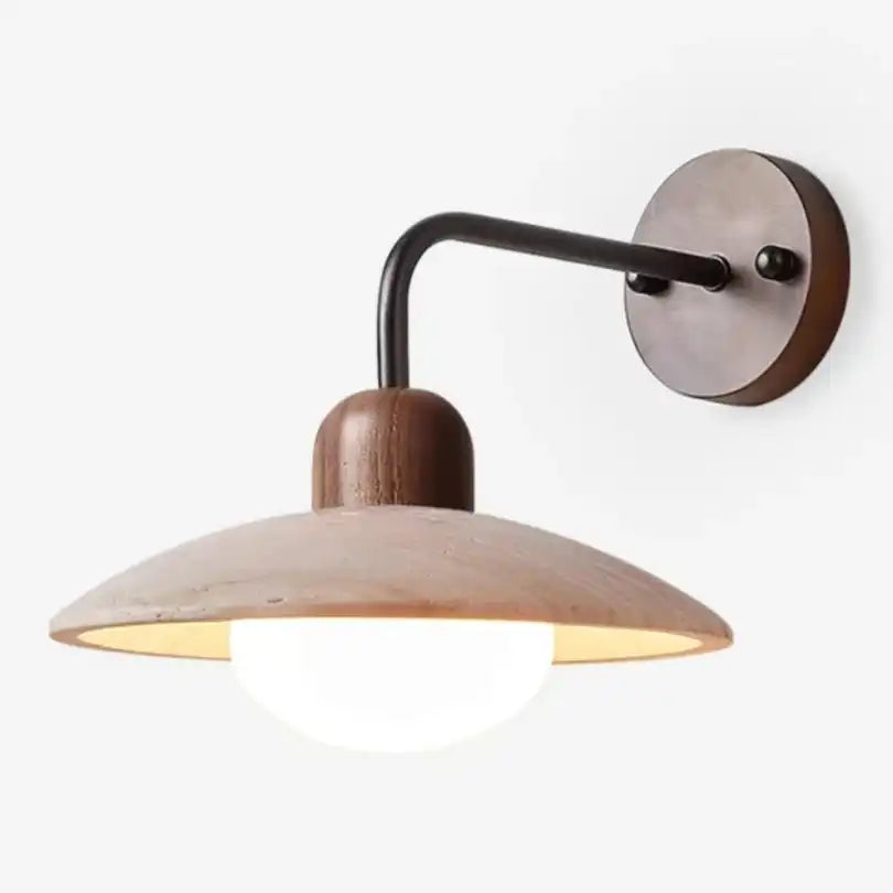 Modern Circular Disc Travertine Wall Light