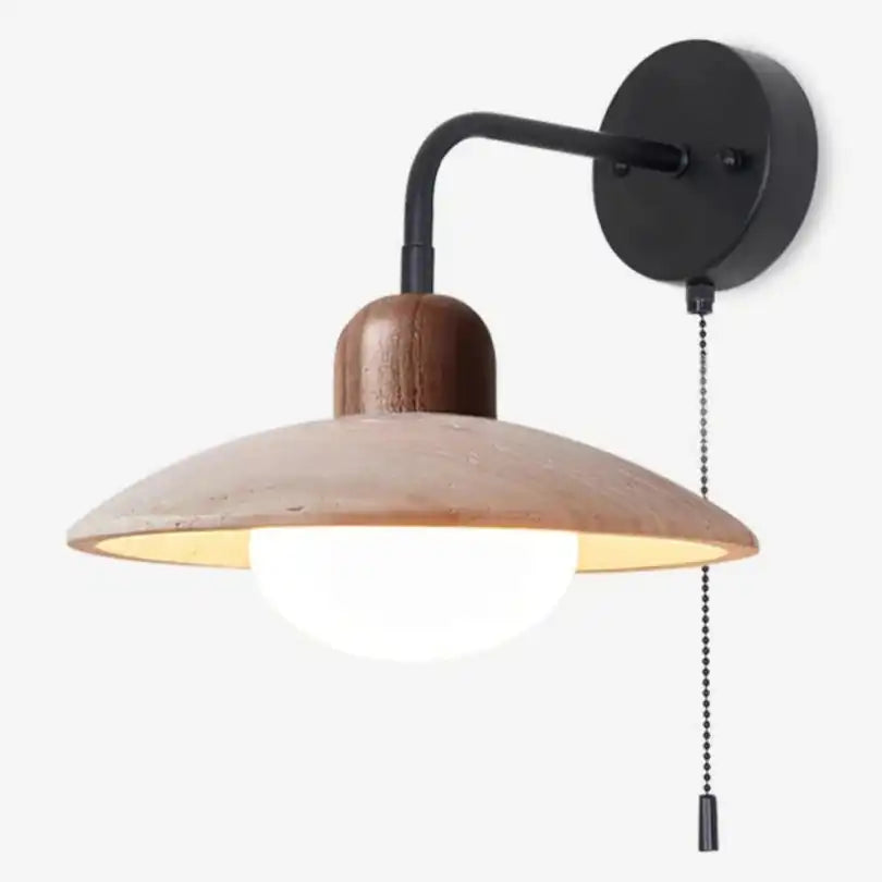 Modern Circular Disc Travertine Wall Light