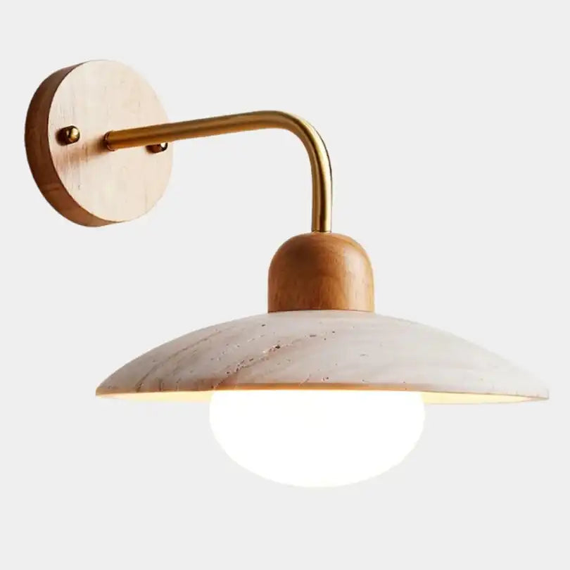 Modern Circular Disc Travertine Wall Light