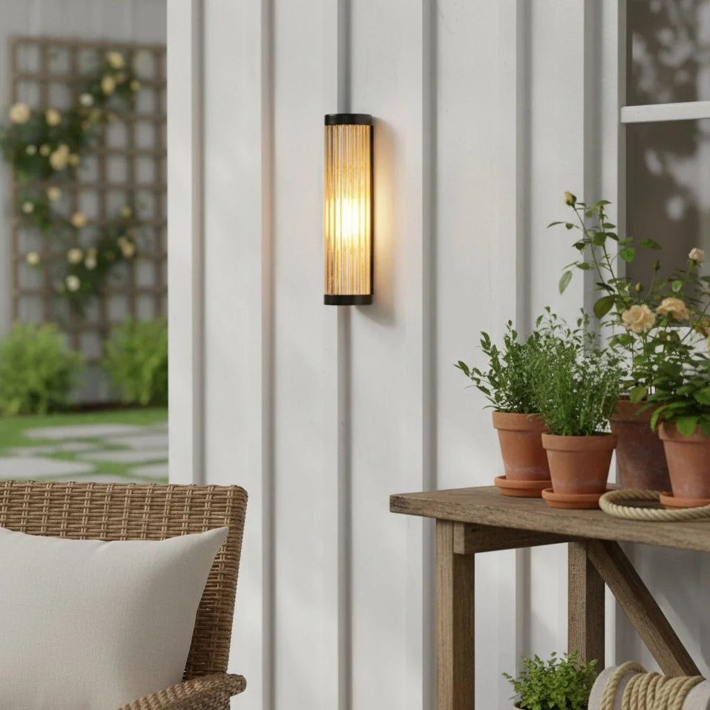 Modern Outdoor Cylinder Glass Wall Light