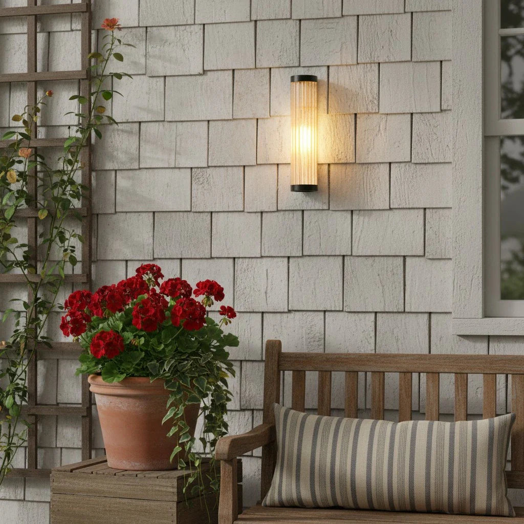 Modern Outdoor Cylinder Glass Wall Light