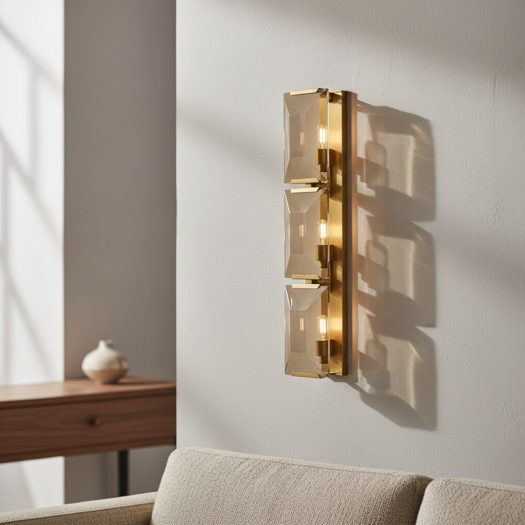 Modern Crystal Prism Wall Sconce Lighting Fixture