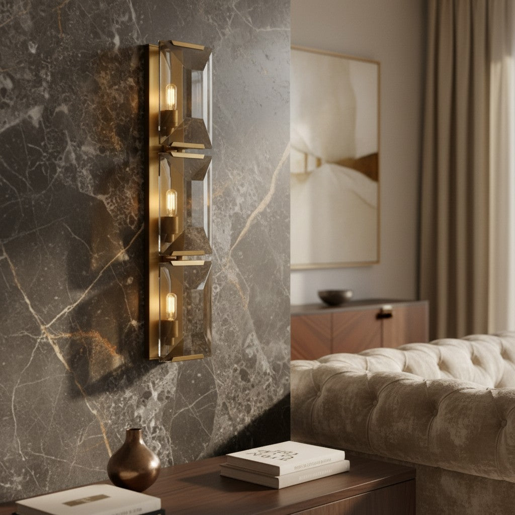 Modern Crystal Prism Wall Sconce Lighting Fixture
