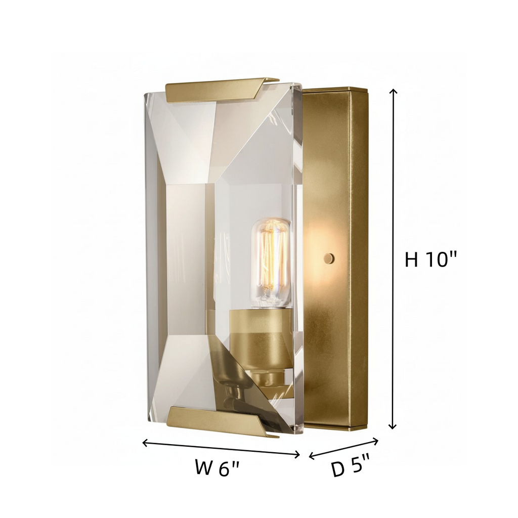 Modern Crystal Rectangular Wall Sconce Lighting Fixture