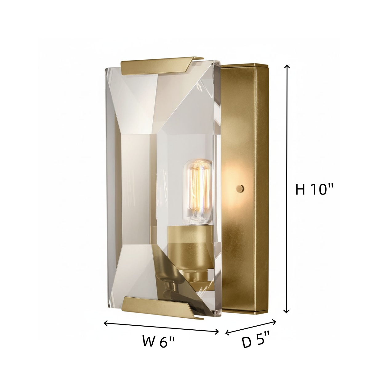 Modern Crystal Rectangular Wall Sconce Lighting Fixture