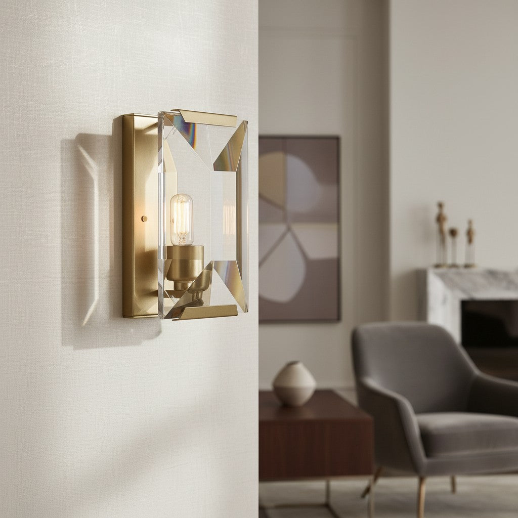 Modern Crystal Rectangular Wall Sconce Lighting Fixture