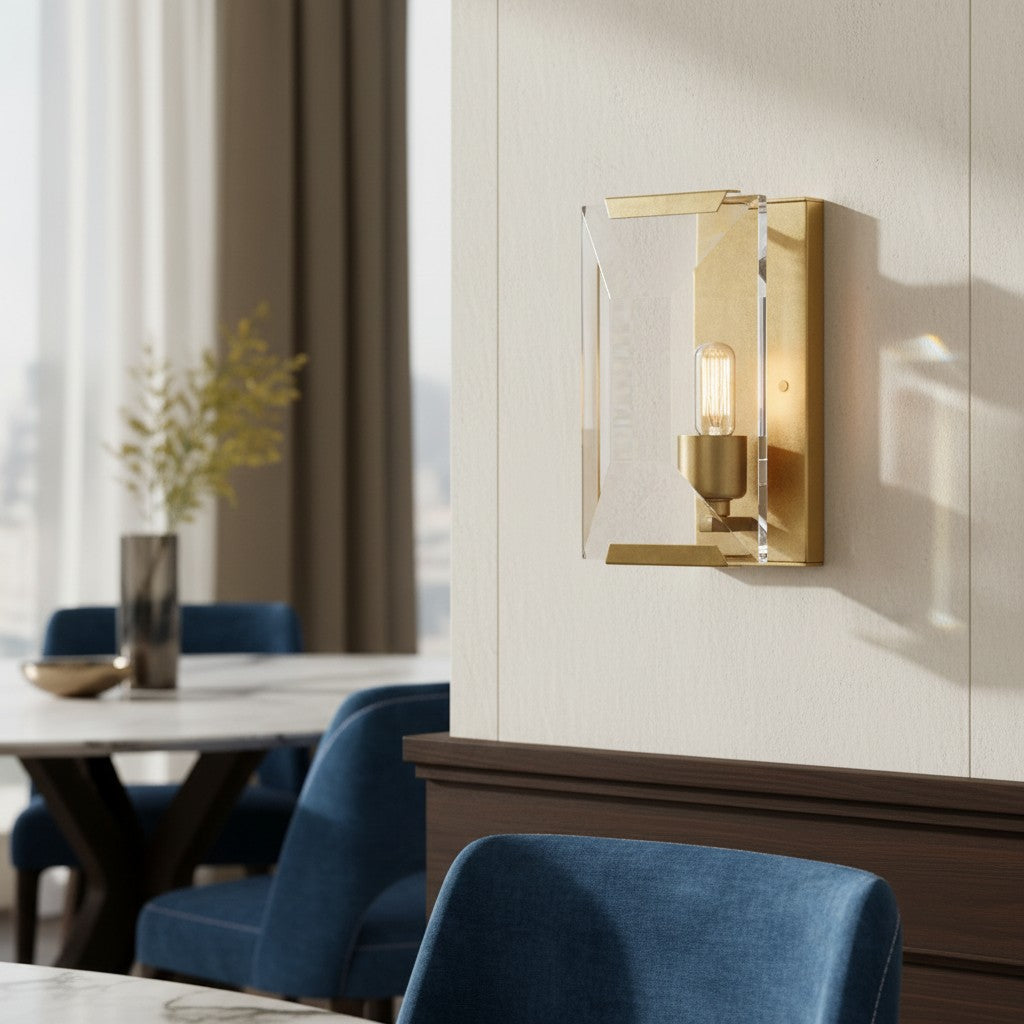 Modern Crystal Rectangular Wall Sconce Lighting Fixture
