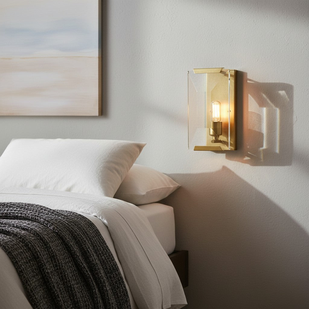 Modern Crystal Rectangular Wall Sconce Lighting Fixture