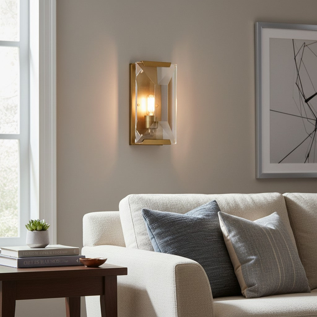 Modern Crystal Rectangular Wall Sconce Lighting Fixture