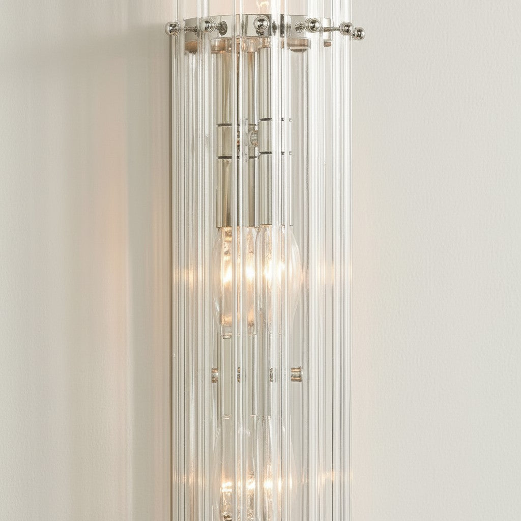 Modern Glam Crystal Dual Cylindrical Wall Sconce