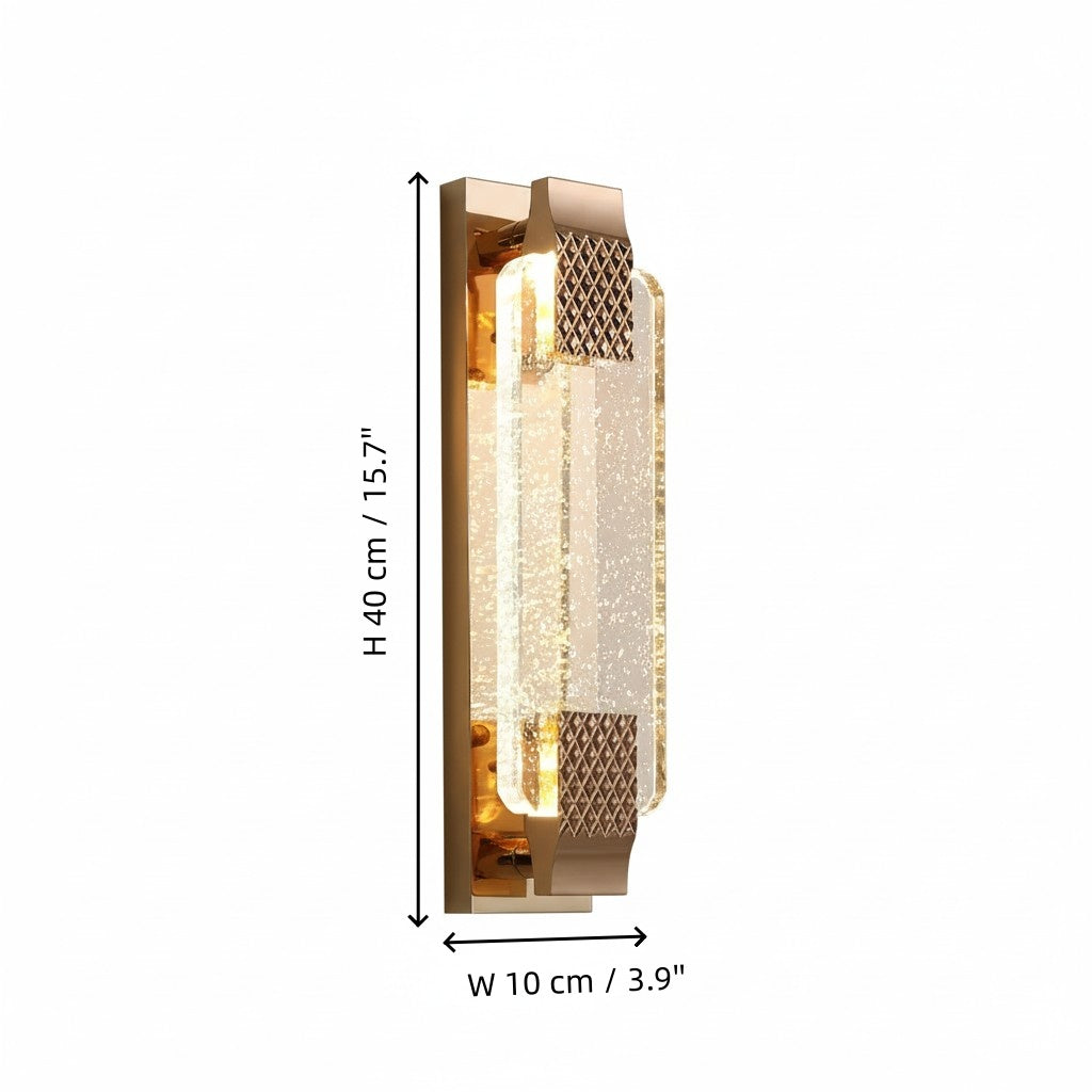 Modern Rose Gold Bubble Crystal Cylinder Wall Sconce