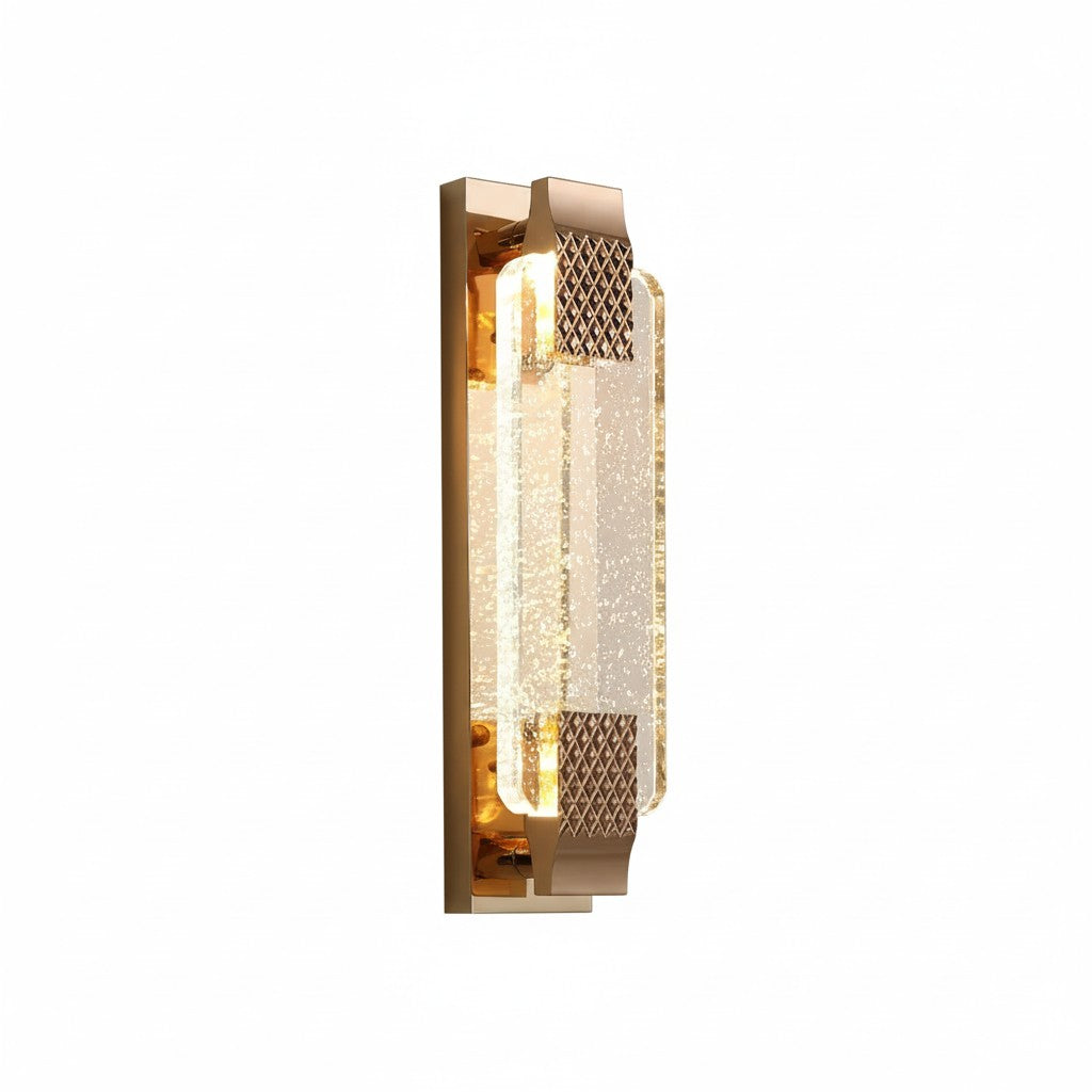 Modern Rose Gold Bubble Crystal Cylinder Wall Sconce