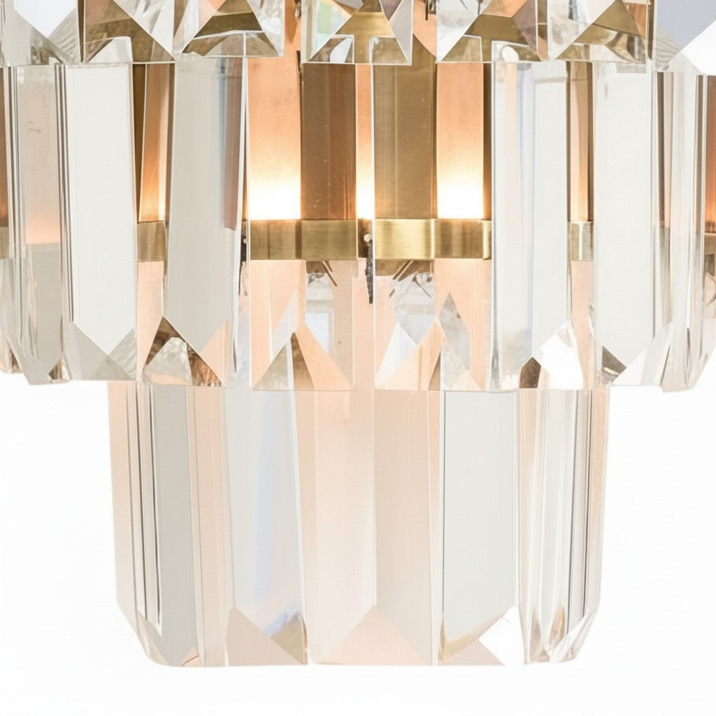 Modern Luxury Crystal Tiered Cylindrical Wall Sconce
