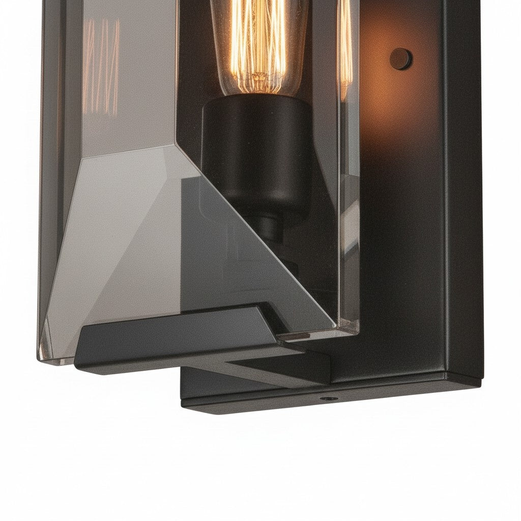 Modern Metal & Crystal Vertical Wall Sconce