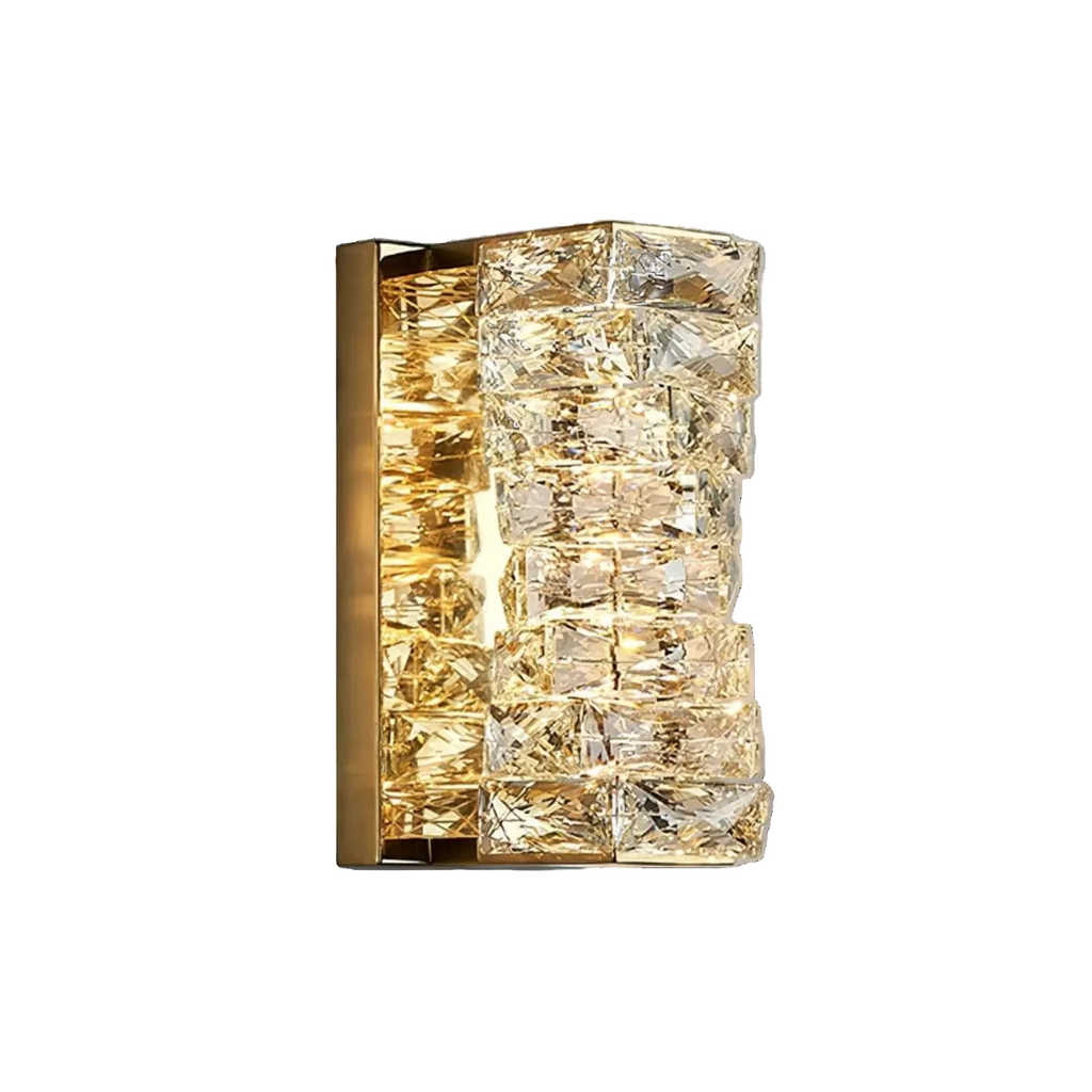 Luxury Stainless Steel & Crystal Cylinder Wall Sconce