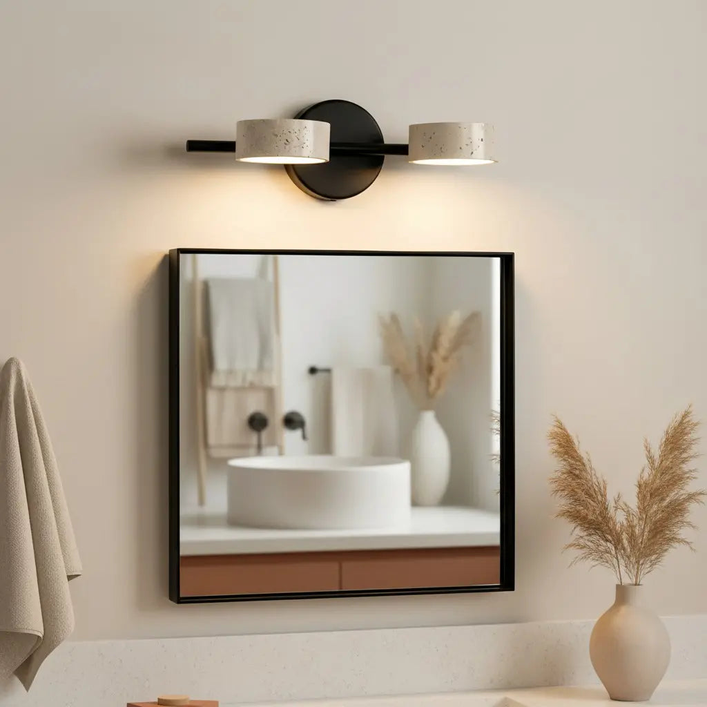 Wabi-Sabi Natural Travertine Metal Wall Light