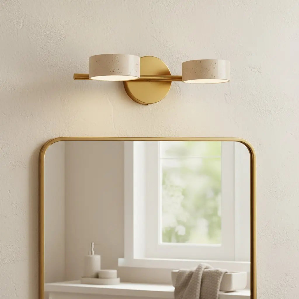 Wabi-Sabi Natural Travertine Metal Wall Light