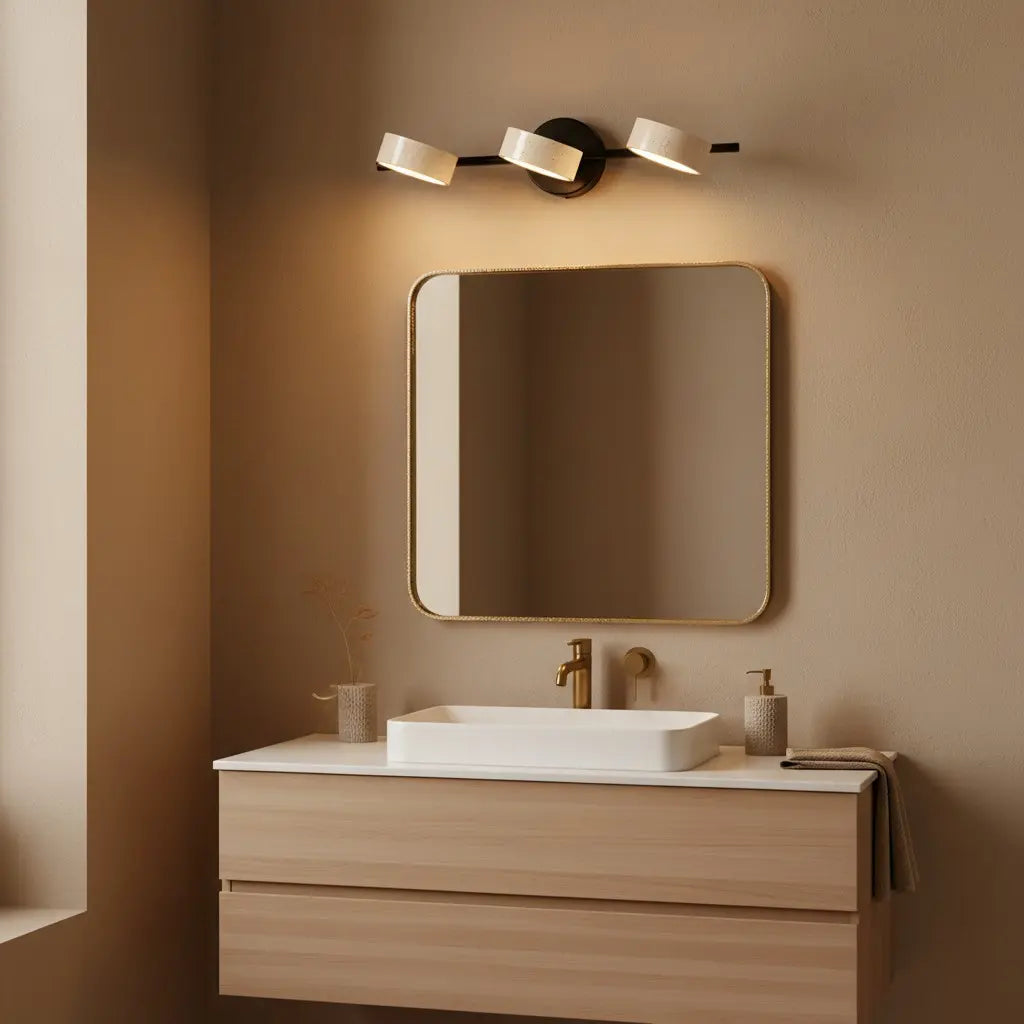 Wabi-Sabi Natural Travertine Metal Wall Light