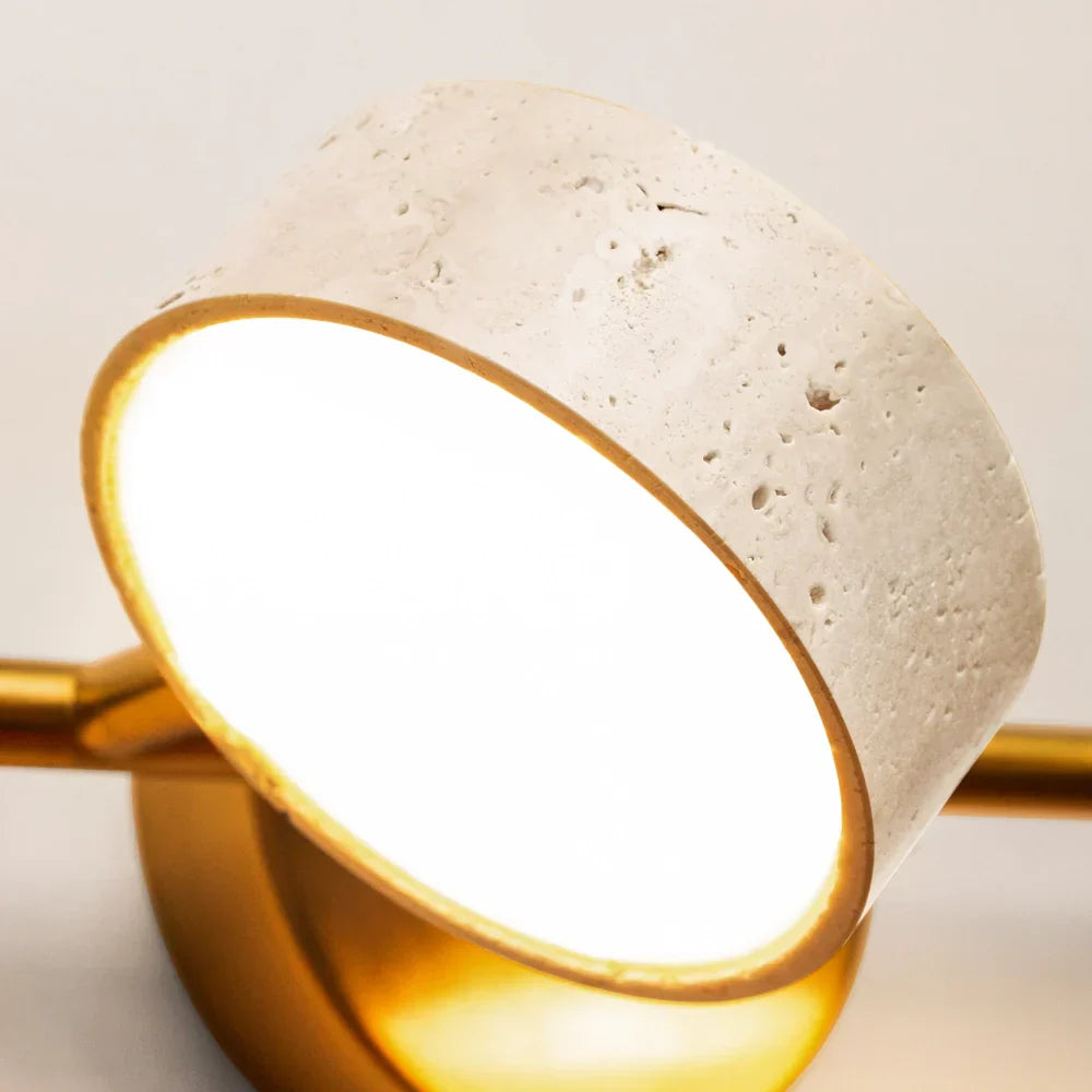 Wabi-Sabi Natural Travertine Metal Wall Light