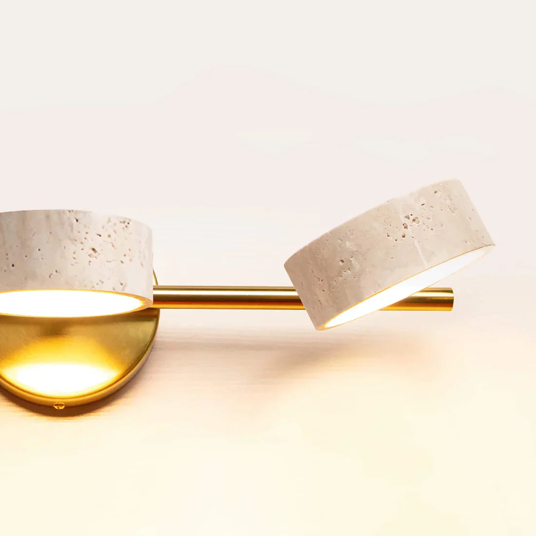 Wabi-Sabi Natural Travertine Metal Wall Light