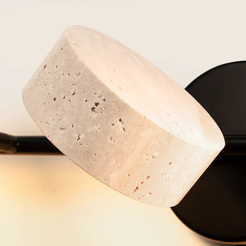 Wabi-Sabi Natural Travertine Metal Wall Light