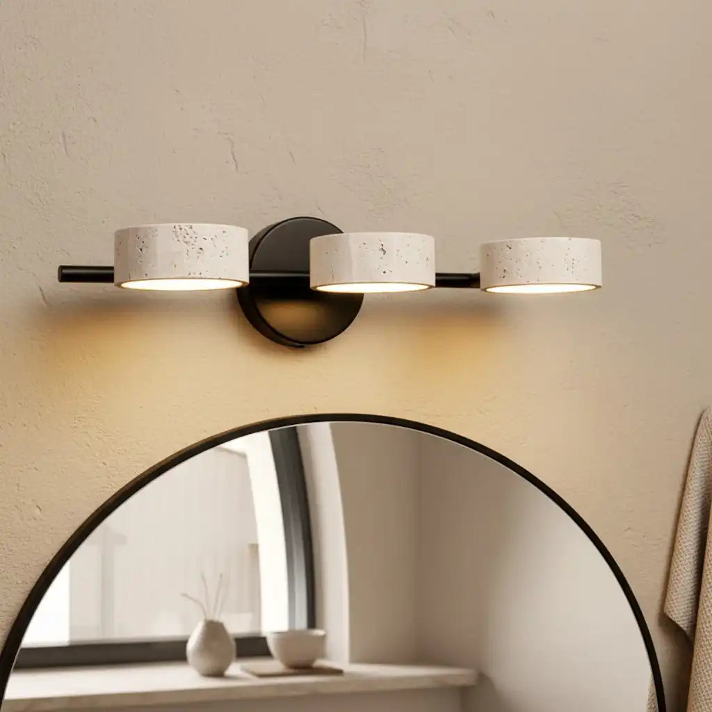 Wabi-Sabi Natural Travertine Metal Wall Light