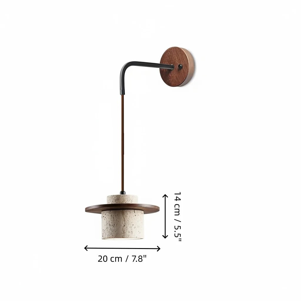 Wabi-Sabi Travertine Stone Wall Sconce
