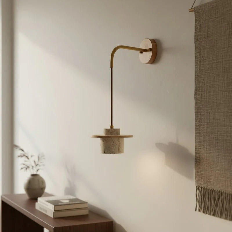 Wabi-Sabi Travertine Stone Wall Sconce