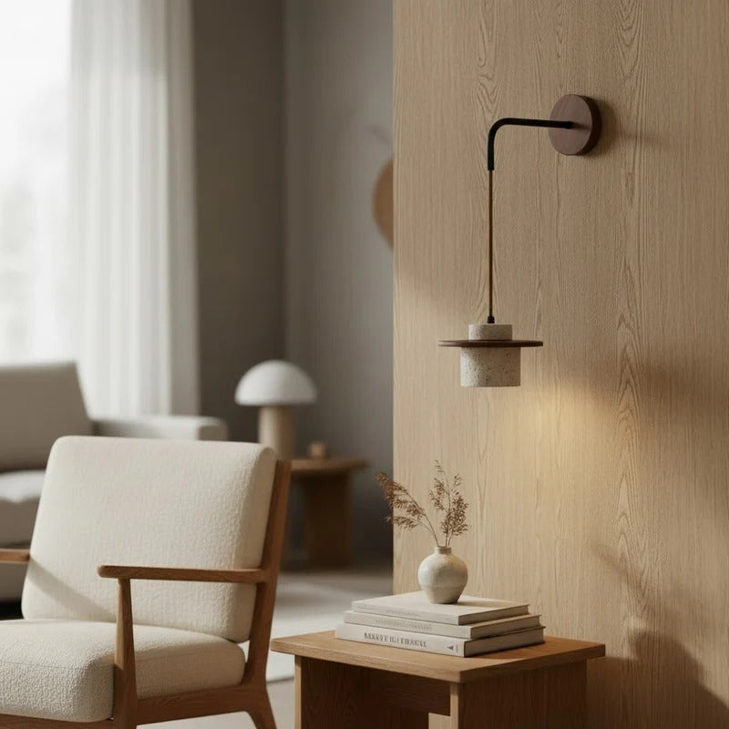 Wabi-Sabi Travertine Stone Wall Sconce