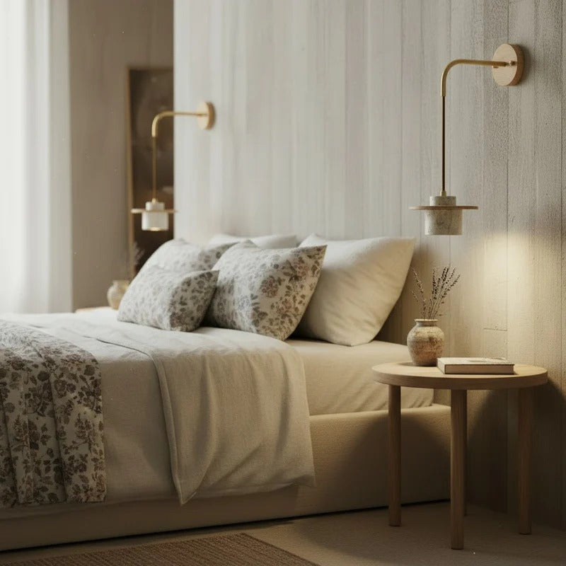 Wabi-Sabi Travertine Stone Wall Sconce
